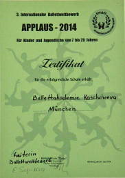 Applaus 2014 Ballettakademie Kashcheeva in Muenchen